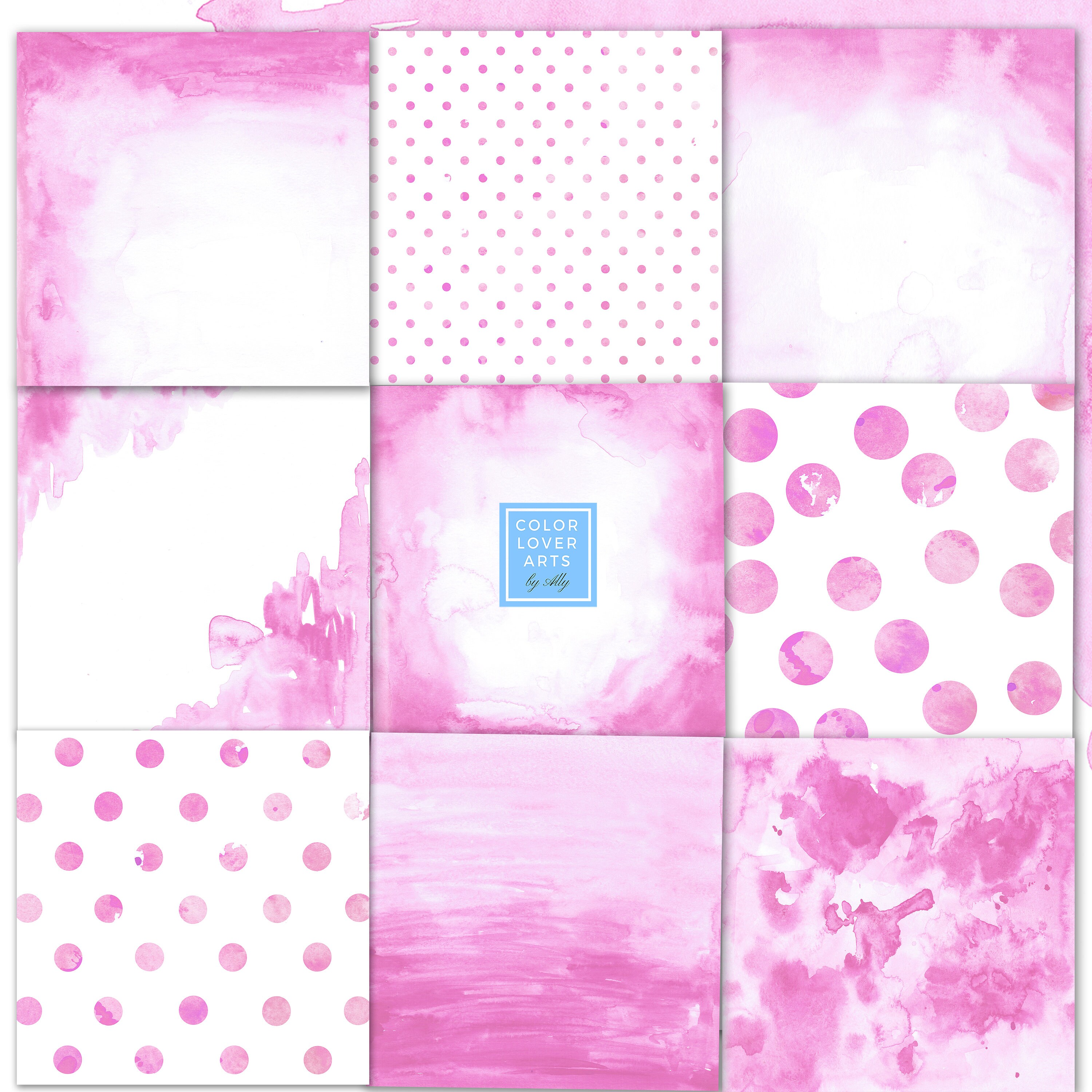 Verkauf rosa Digitale Papiere Ombre rosa Aquarell Papier Set Etsy