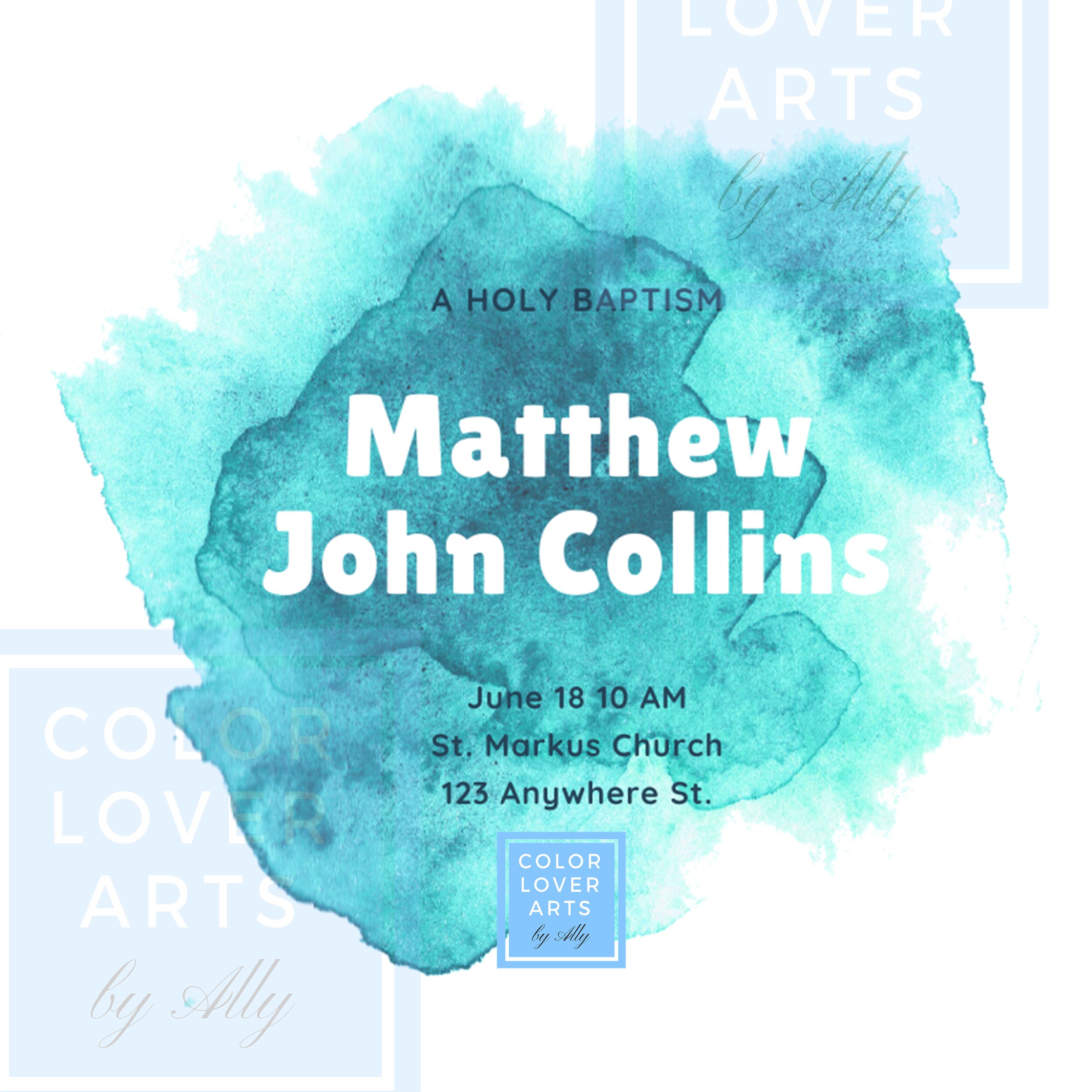 Turquoise Watercolor Clip Art Set Watercolor Splashes Clipart Etsy