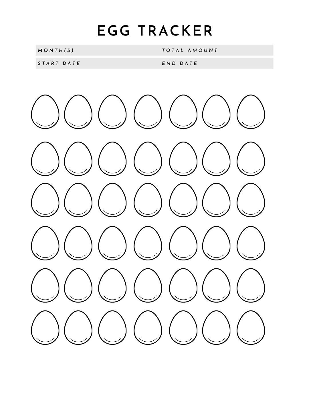 Egg Tracker Etsy