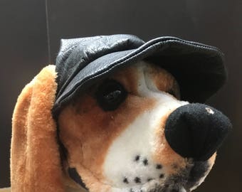 Biker Dog Recycled Leather Cap