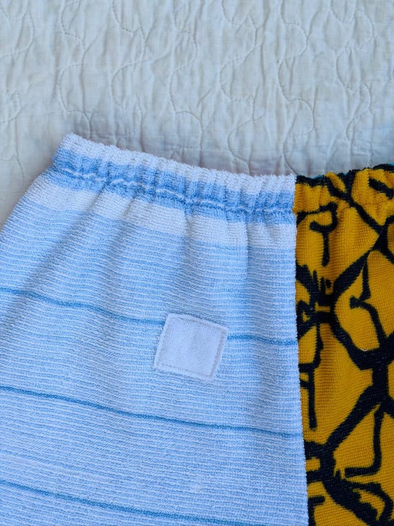 Vintage Inspired Terry Cloth Patchwork Shorts – R… - image 4