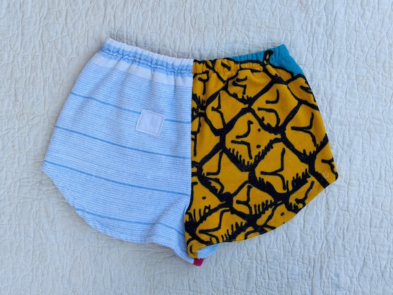 Vintage Inspired Terry Cloth Patchwork Shorts – R… - image 1