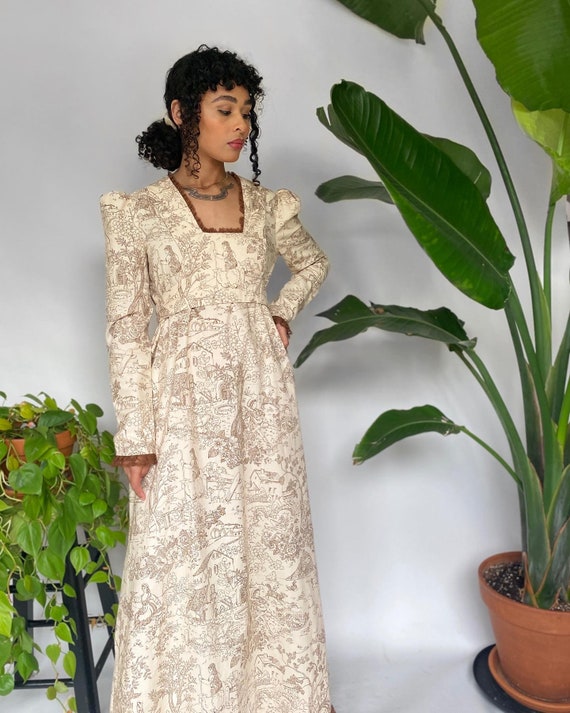 1970s Handmade Prairie Dress