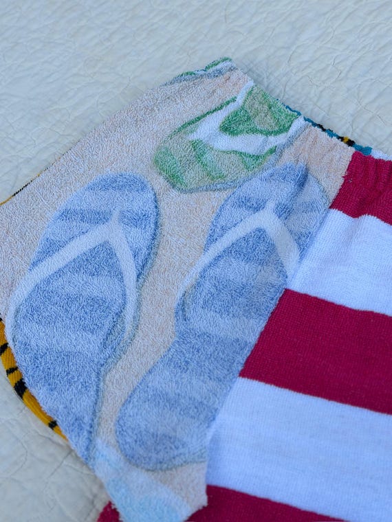 Vintage Inspired Terry Cloth Patchwork Shorts – R… - image 5