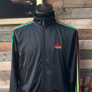 ADIDAS Originals Rasta Reggae Firebird Track Jacke Trackuit Top Schwarz Herren L Etsy