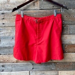 Vintage 1960&#39;s Red Gym Teacher Coach Shorts in Tag Size 13