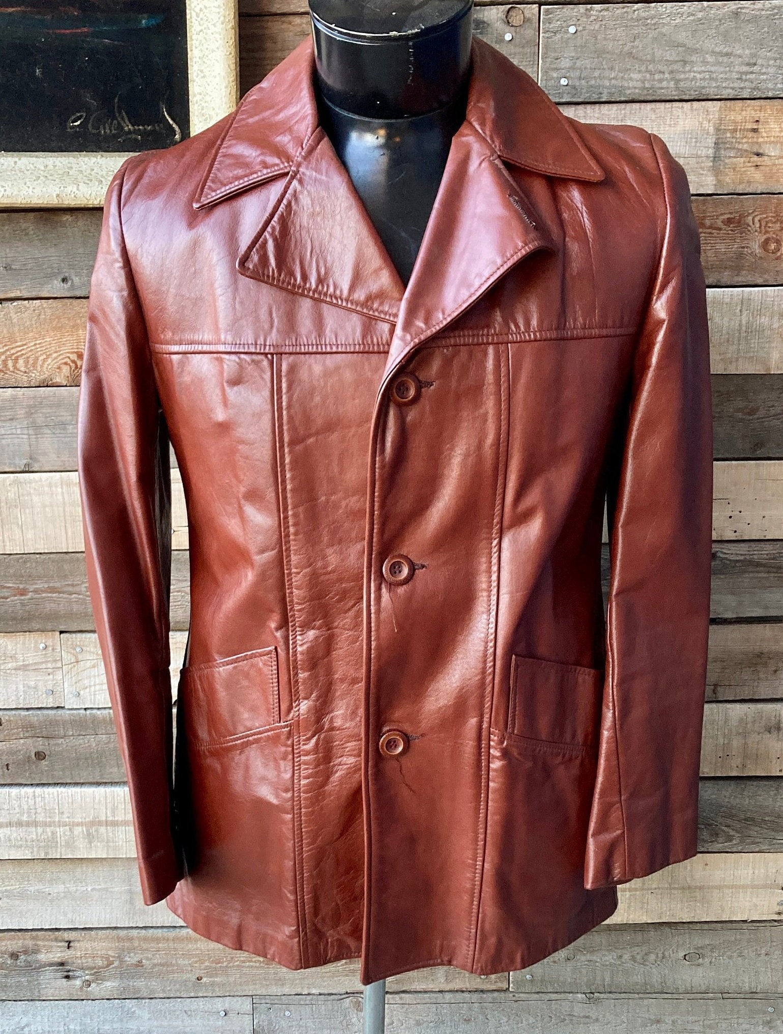 Vintage 1980's Brown Leather Jacket With Zip-out Faux Fur Vintage 1980's Brown Leather Jacket With Zip-out Faux Fur
