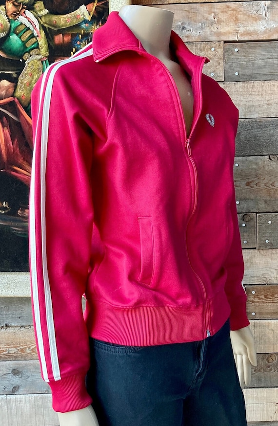 Vintage 1990's Red and White Track Jacket by Fred 