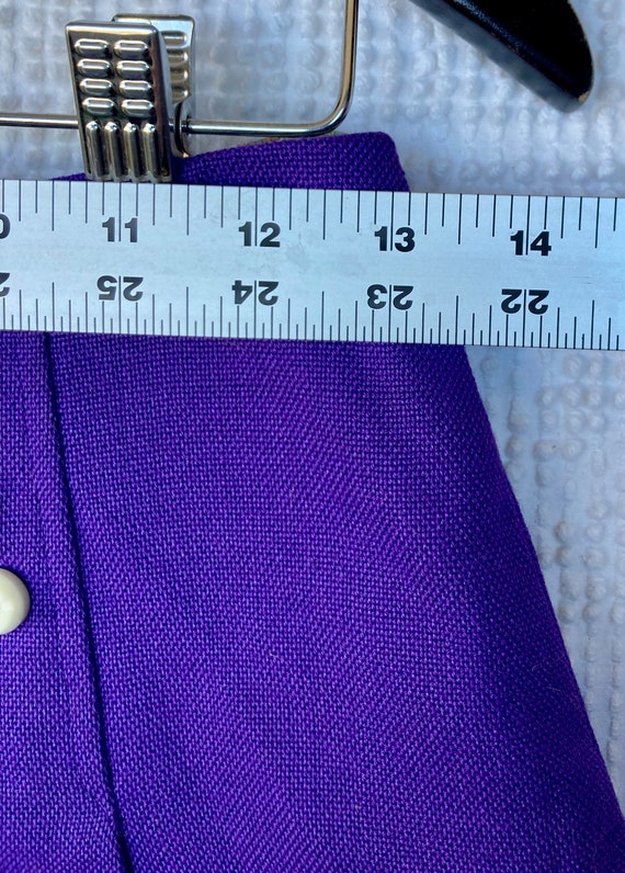 Vintage 1960's Go-Go Purple Polyester Mini Skirt … - image 5