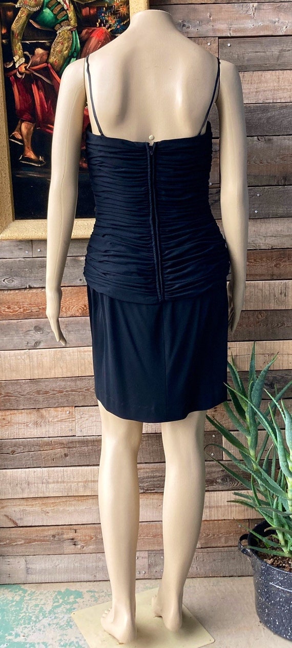 Vintage 1960's Mod Little Black Dress Short Black… - image 6