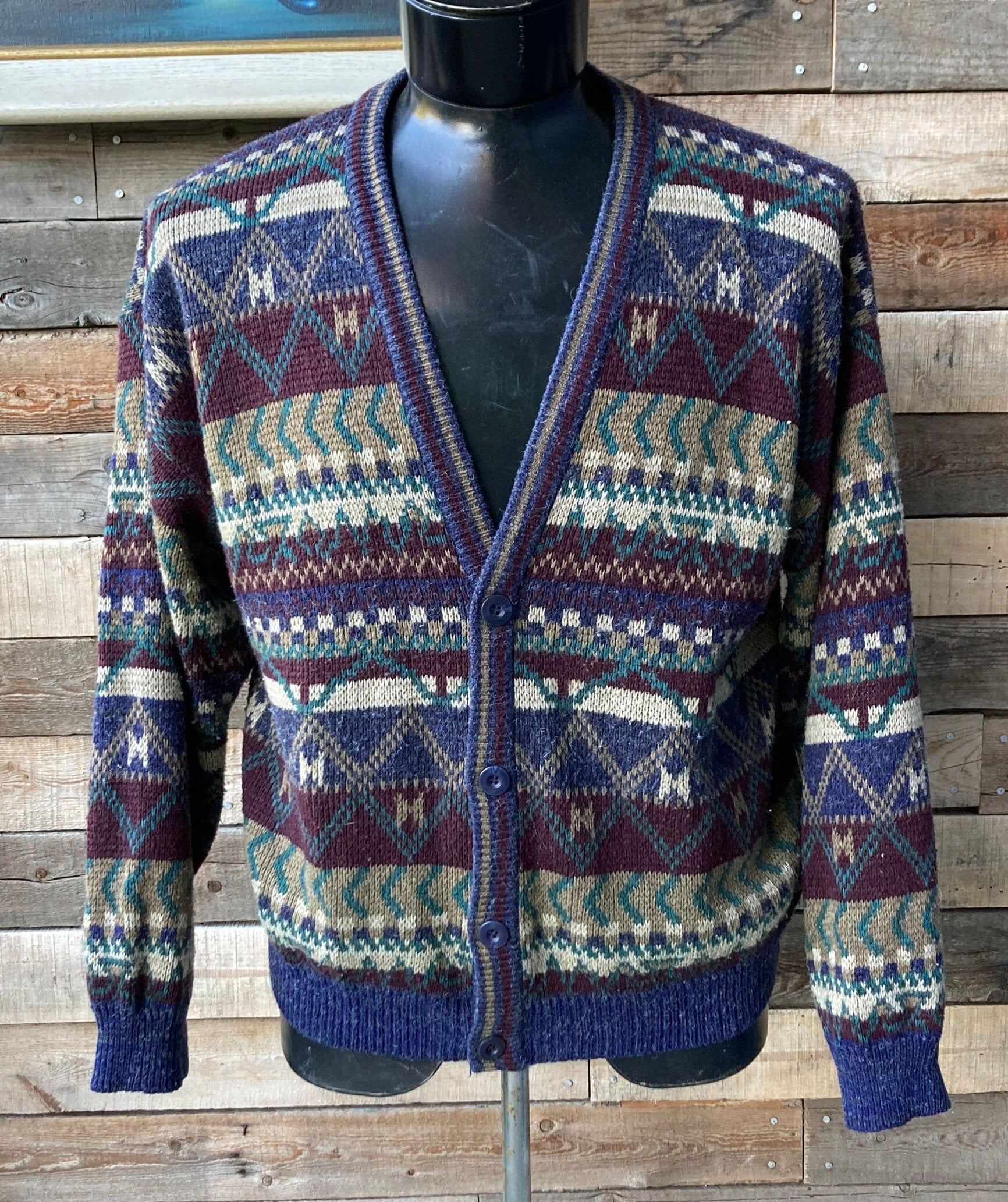 トップス The Letters Western Crash Cardigan Knit Twist Pattern Two Way Zipper Knit Cardigan CD20 - Korean