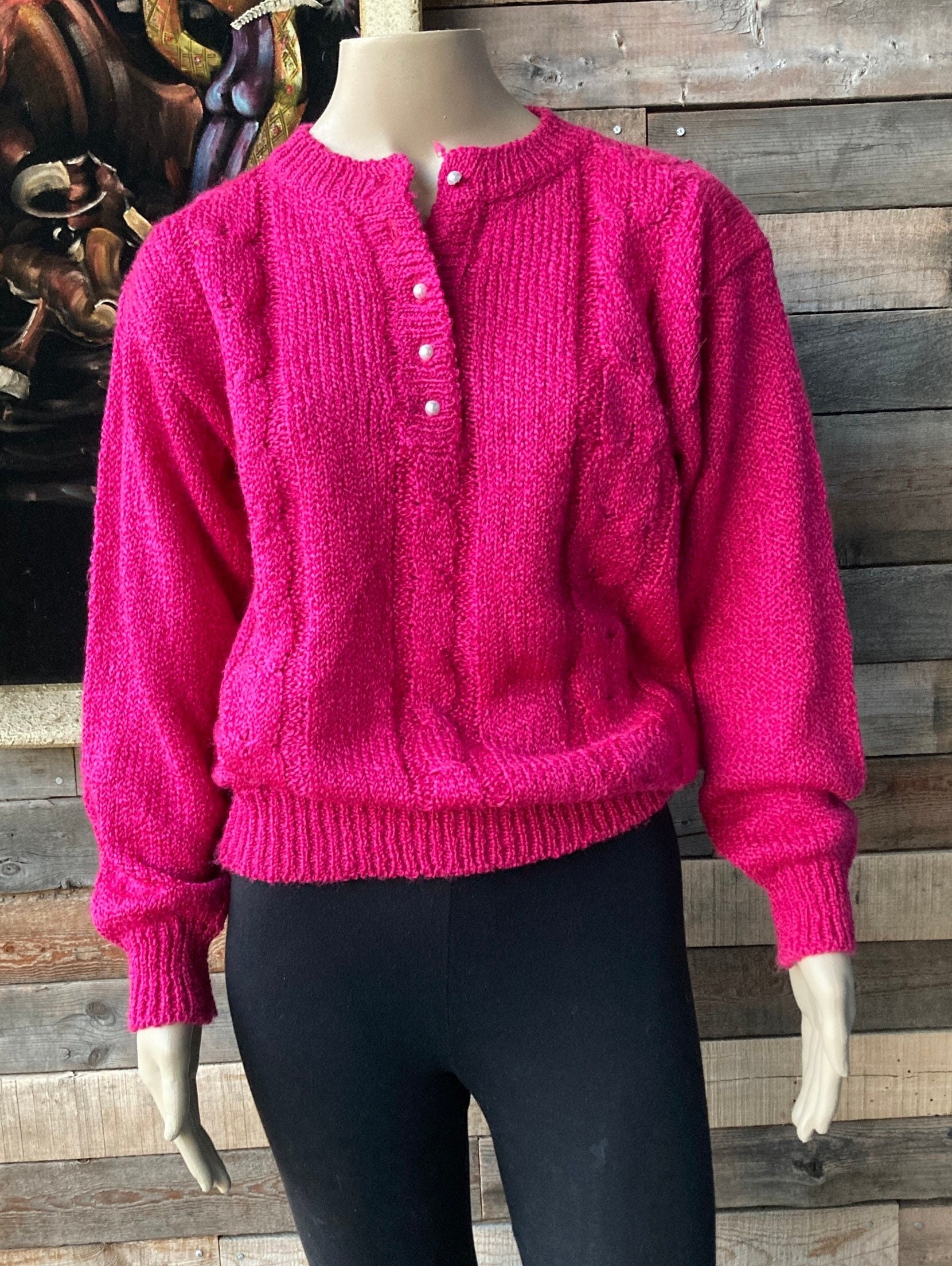 Hot Pink Cardigan - Etsy