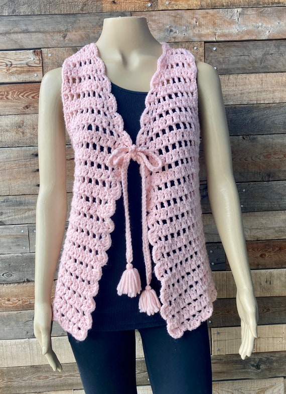 Vintage 1960’s or 1970's Crochet Festival Vest in 