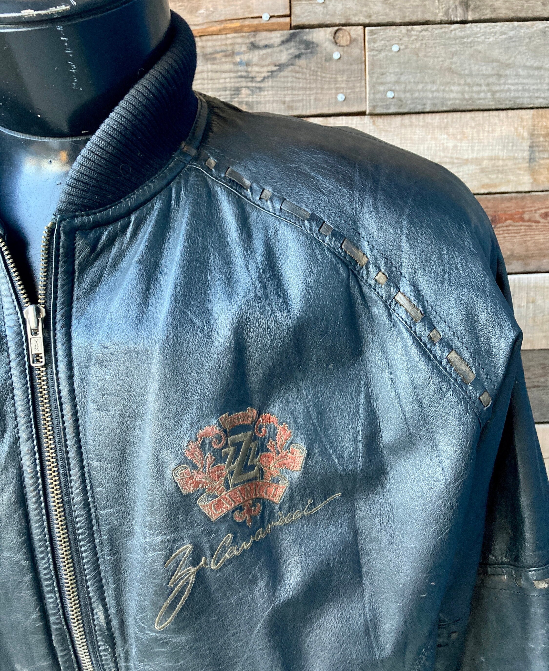 Vintage 1980's Bomber Jacket by Iconic Brand Z. Cavaricci Leather