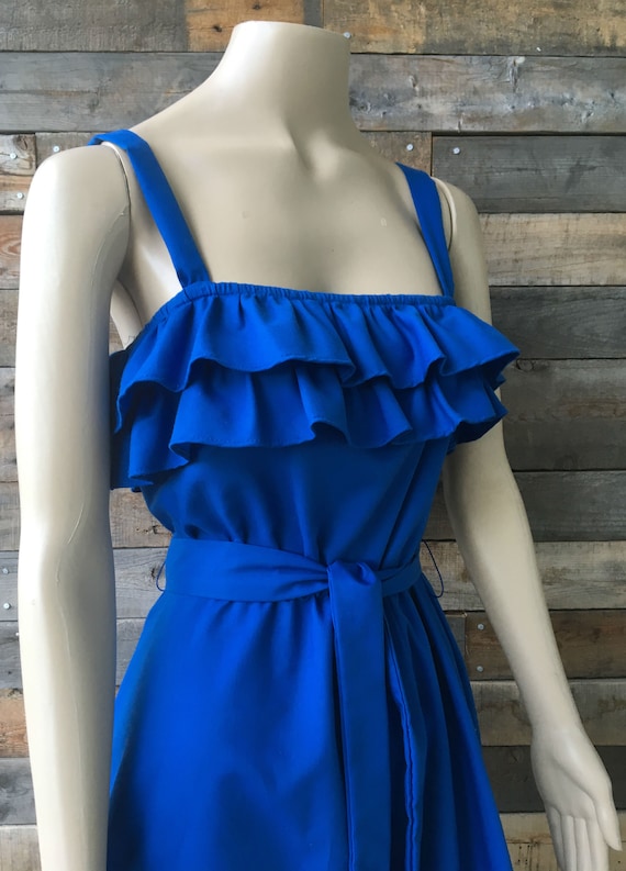 Vintage 1980's Cotton Ruffled Prairie Sundress by