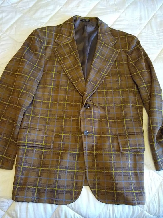 Vintage Le Chevron checked sport coat