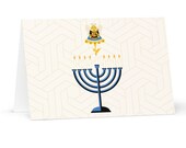 Hanukkah Menorah and Bee Holiday Card, Bee Card, Hanukkah Card, Bee Card