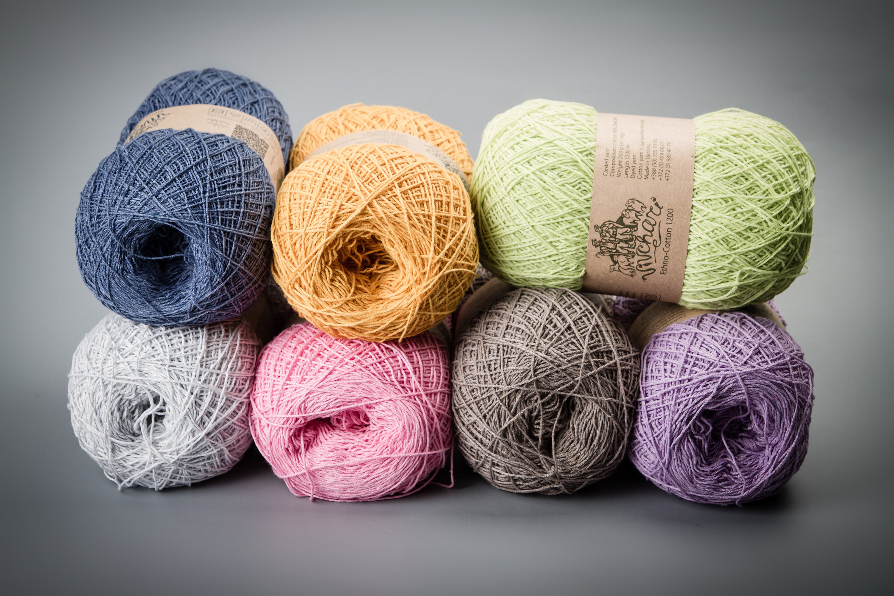 Eco Cotton Linen Lace Yarn Crochet Yarn Raspberry 1200 Etsy