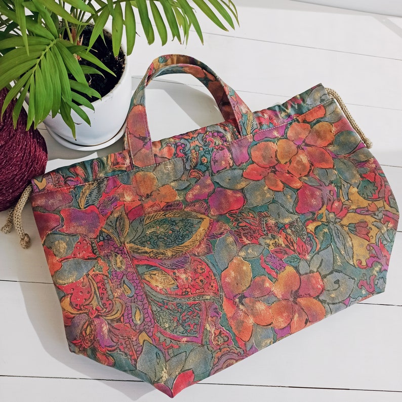 Extra Large Knitting Project Bag Cotton Drawstring Knitting Etsy