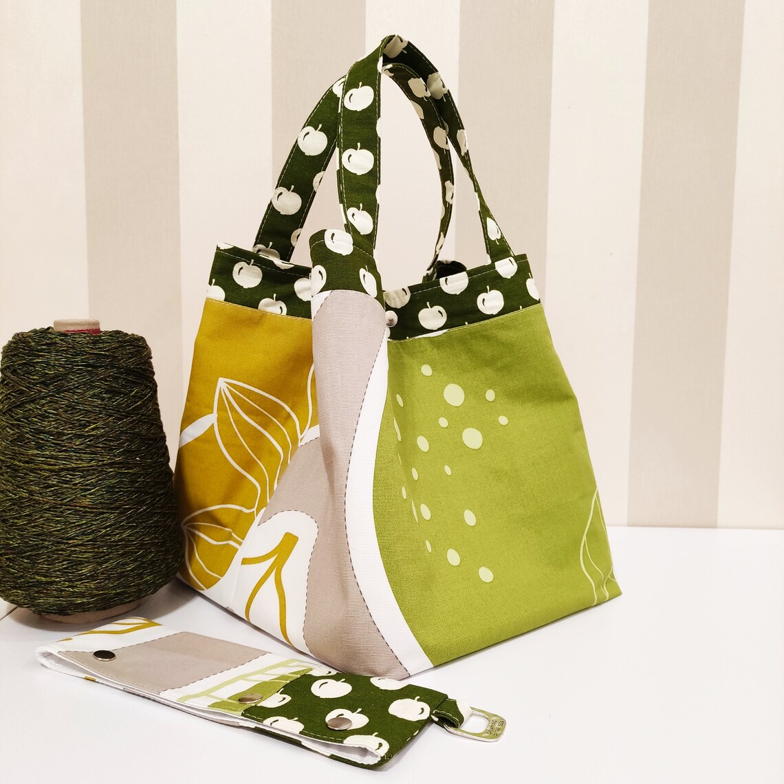 Knitting Project Bag Large Apple Tote Knitting Project Bag Etsy