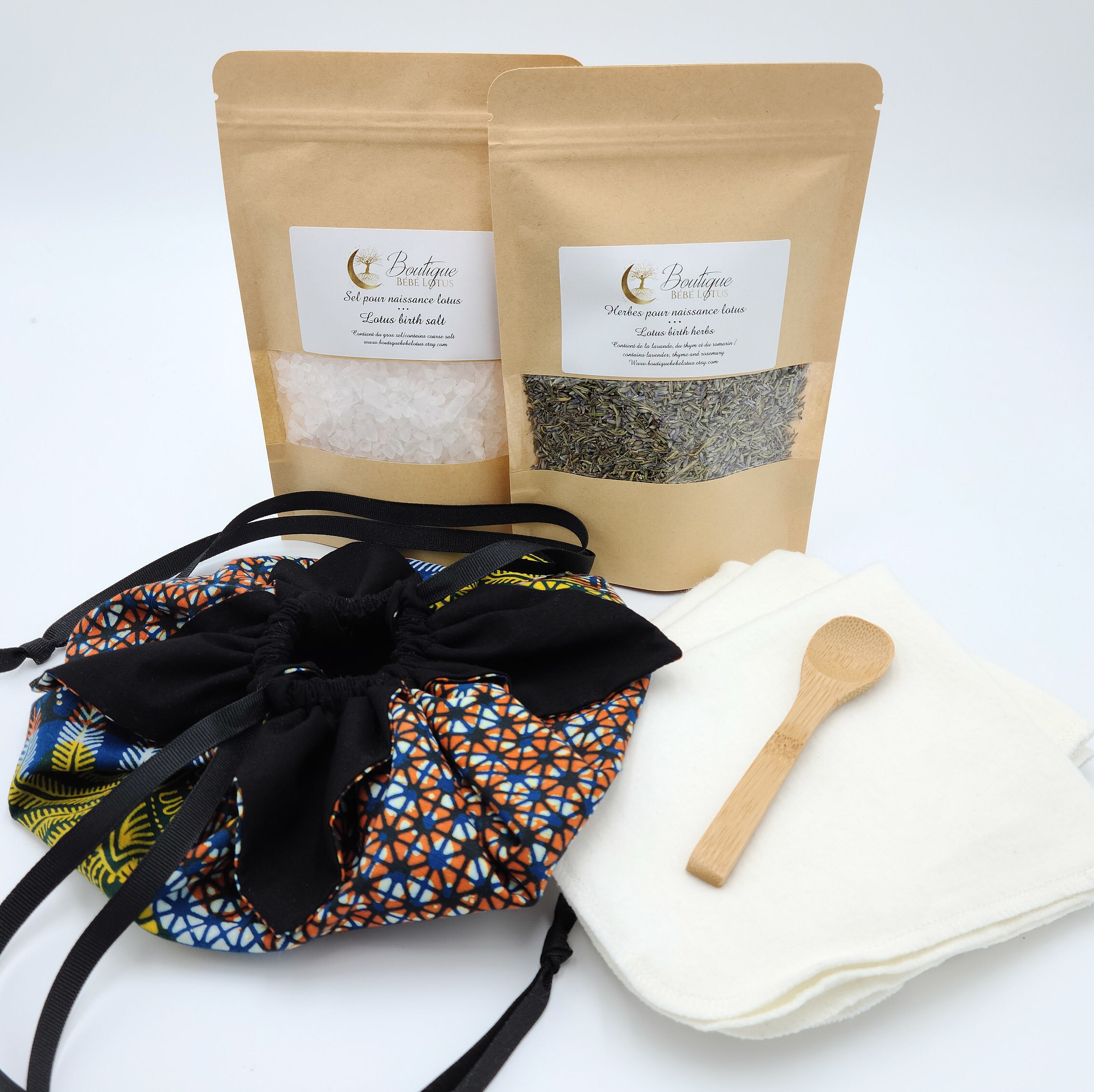 Aya Lotus Birth Set Made Of Cotton With A Polyester Ribbon Etsy
