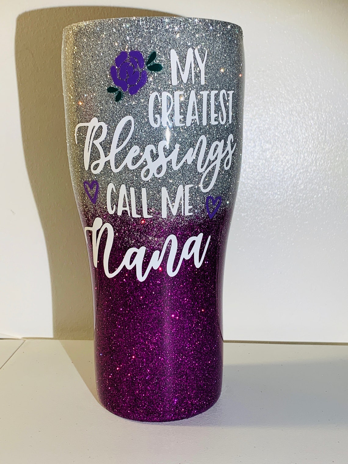 Grandma Personalized Glitter Tumblers Etsy