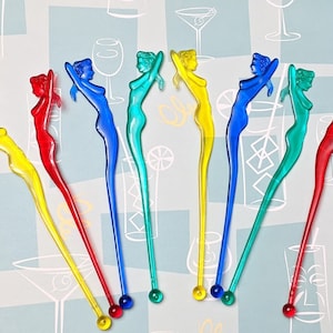 Lady Pin-Up Cocktail Drink Stirrer Swizzle Sticks (set of 25 or 50)
