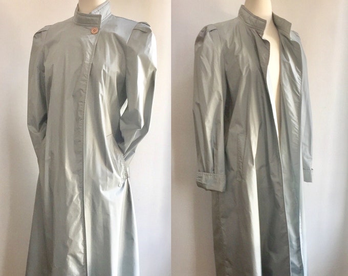 Chic 80s Vintage NORWESTER One-button PASTEL Raincoat / PUFF Sleeves ...