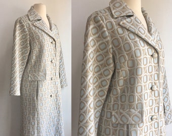 60’s Vintage MOD PASTEL Cloth Coat / NORDSTROM Best / Back Sash / Pockets