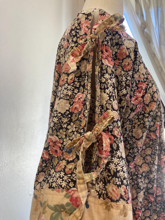 Vintage 70s Dress / Boho SMOCK Dress / Floral Cal… - image 5