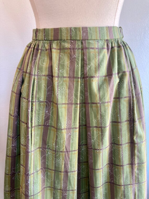 Vintage 50's Cotton PLAID Full-Skirt / Hidden POC… - image 3