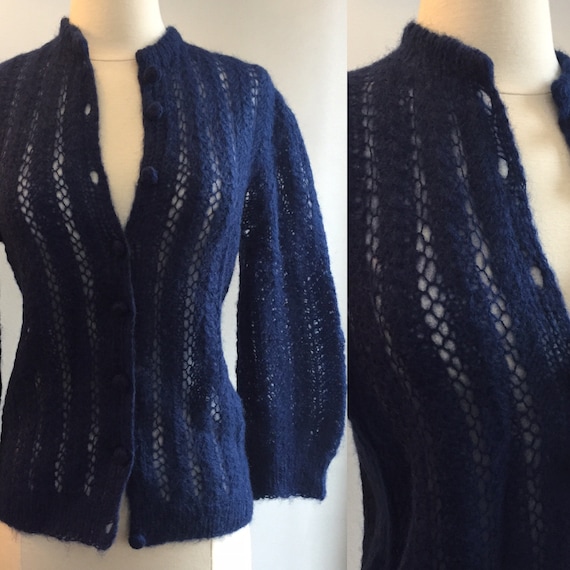 Darling Vintage 40’s 50’s Hand Knit Cardigan Sweat