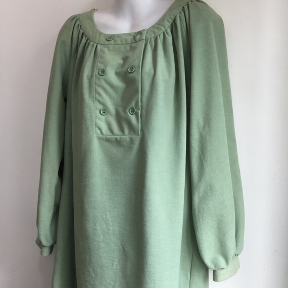 Vintage 70's Sage ULTRA SUEDE SMOCK Dress / Struc… - image 4