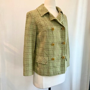 Cute Vintage 60s MOD PLAID PENDLETON Coat Jacket / Double-Breasted Pockets image 5