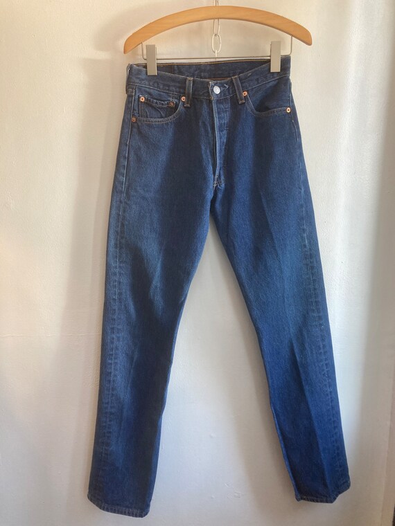 Vintage LEVIS 501s / Datk/ High Waist + Button Fl… - image 2