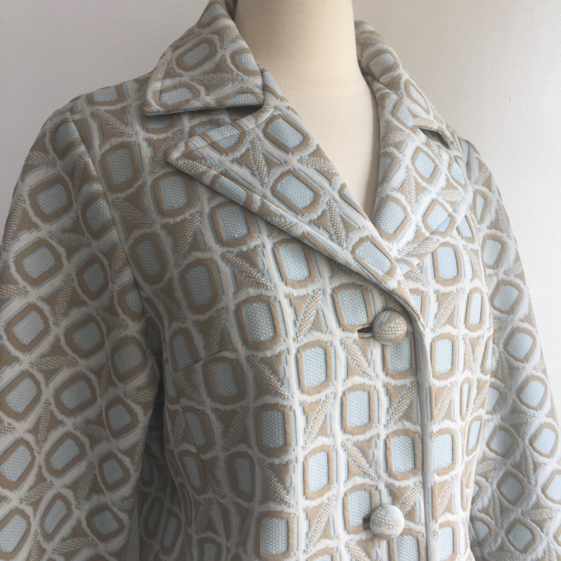 60s Vintage MOD PASTEL Cloth Coat / NORDSTROM Best / Back Sash / Pockets image 3