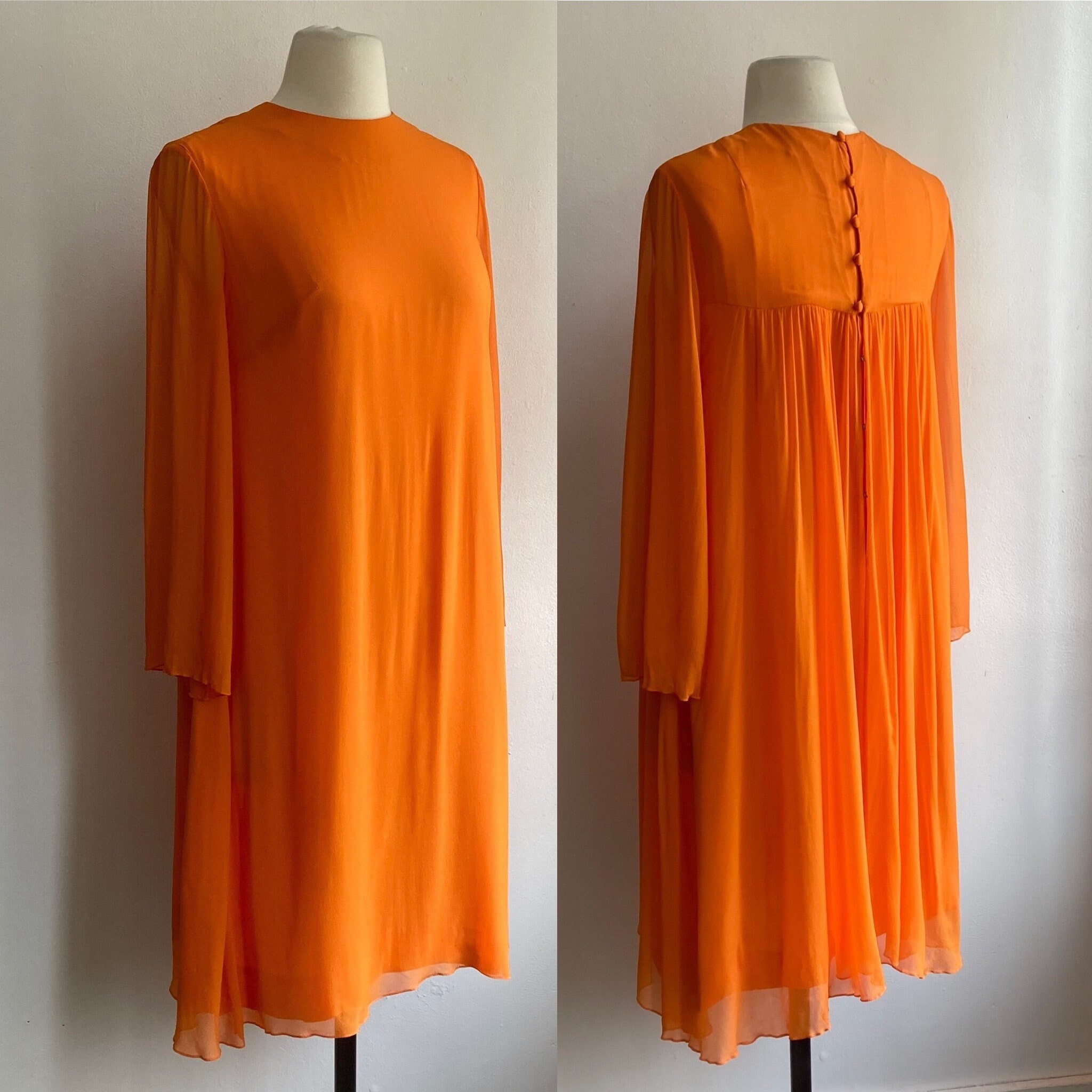 Lovely Vintage 60's SILK CHIFFON Babydoll Dress / LANZ / Etsy