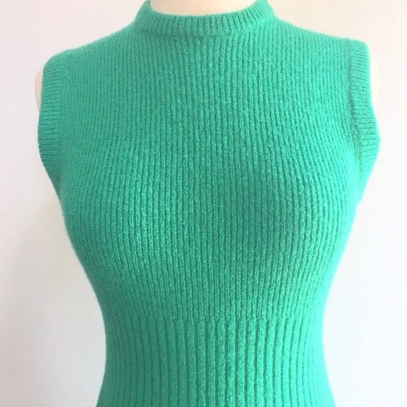 Vintage 50s 60s Sweater DRESS / Sleeveless /  Kni… - image 5