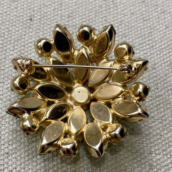 Broche Vintage Années 50 - Métal Doré à Motifs Fleurs Stylisées