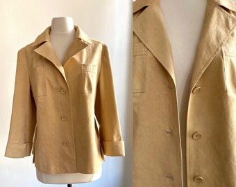 Stylish 70's Vintage Minimalist ULTRASUEDE Jacket Coat / Made in Italy