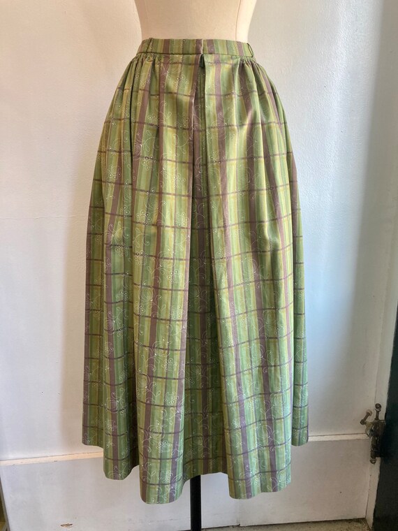 Vintage 50's Cotton PLAID Full-Skirt / Hidden POC… - image 8