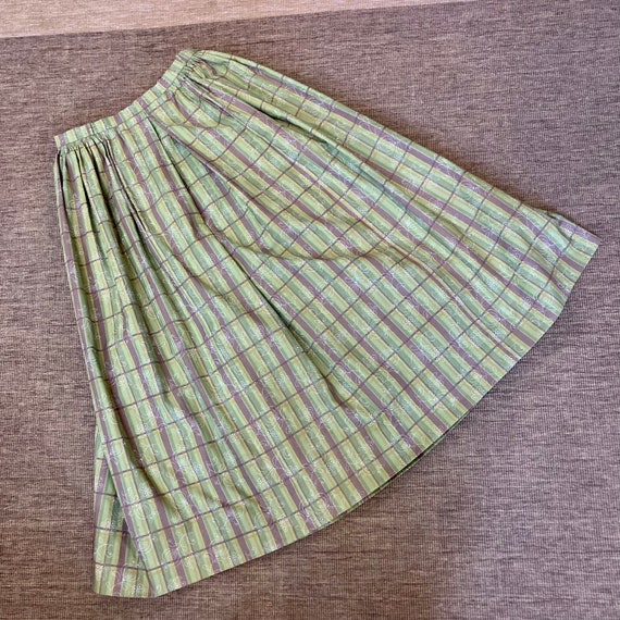 Vintage 50's Cotton PLAID Full-Skirt / Hidden POC… - image 10