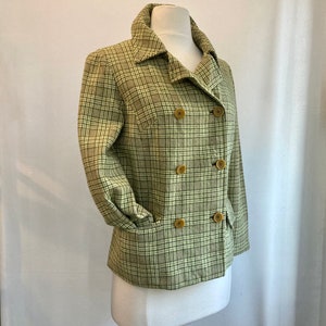 Cute Vintage 60s MOD PLAID PENDLETON Coat Jacket / Double-Breasted Pockets image 2