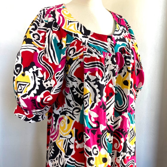 Vintage 80s Dress / DAVID BROWN Caftan / Poolside… - image 3