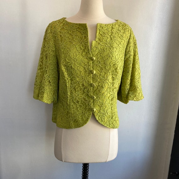 Vintage 50’s 60’s Jacket Top / LACE STATEMENT SLE… - image 4