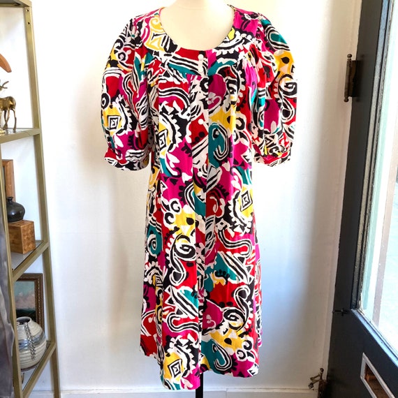 Vintage 80s Dress / DAVID BROWN Caftan / Poolside… - image 2