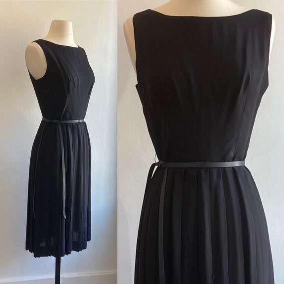 Classy Vintage 50s PLEATED SKIRT Dress / MINIMALI… - image 1