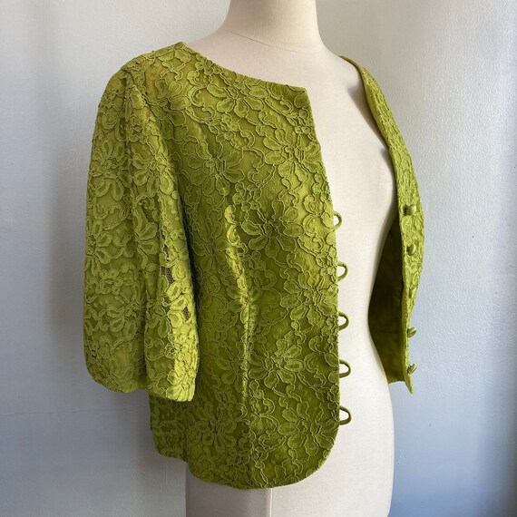 Vintage 50’s 60’s Jacket Top / LACE STATEMENT SLE… - image 3