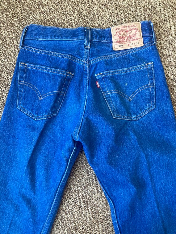 Vintage LEVIS 501s / Datk/ High Waist + Button Fl… - image 9