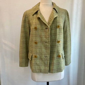 Cute Vintage 60s MOD PLAID PENDLETON Coat Jacket / Double-Breasted Pockets image 6